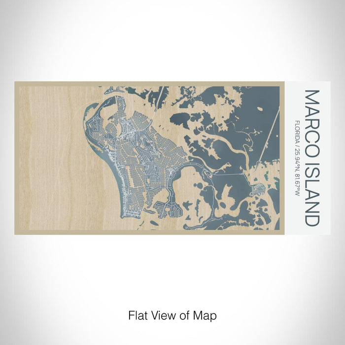 Rendered View of Marco Island Florida Map on 17oz Stainless Steel Insulated Bottle with printed afternoon style map