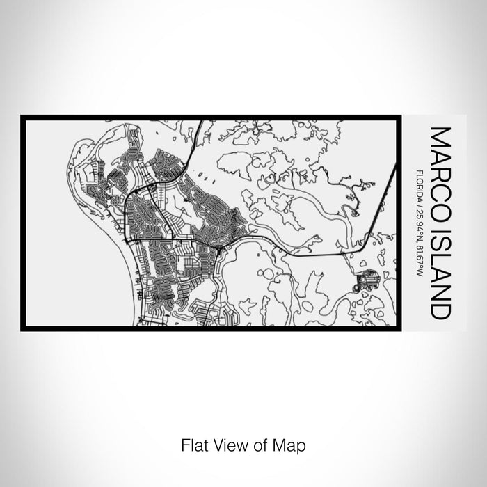 Rendered View of Marco Island Florida Map on 17oz Stainless Steel Insulated Cola Bottle in Stainless in Matte White