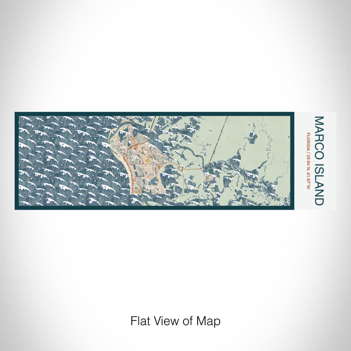 Rendered View of Marco Island Florida Map on 10oz Stainless Steel Insulated Cup in Woodblock with Sliding Lid