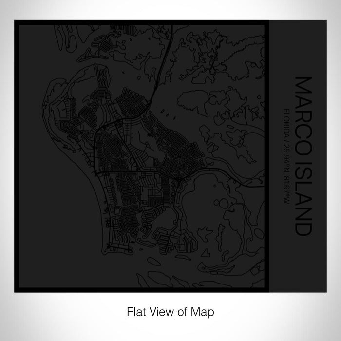 Rendered View of Marco Island Florida Map on 17oz Stainless Steel Insulated Tumbler in Matte Black with Tactile Lines