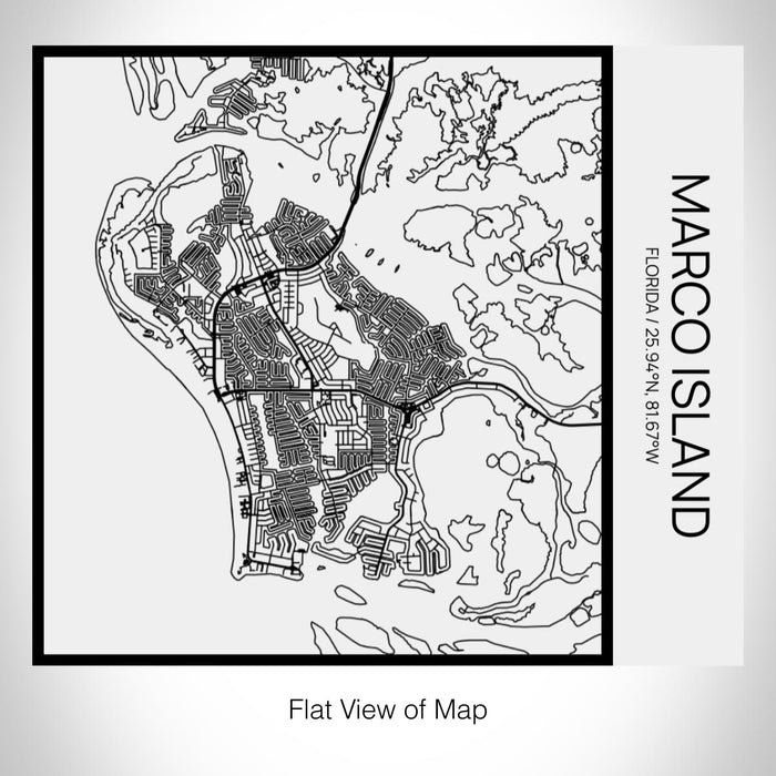 Rendered View of Marco Island Florida Map on 17oz Stainless Steel Insulated Tumbler in Matte White with Tactile Lines