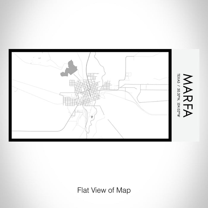 Rendered View of Marfa Texas Map on 17oz Stainless Steel Insulated Bottle with printed classic style map