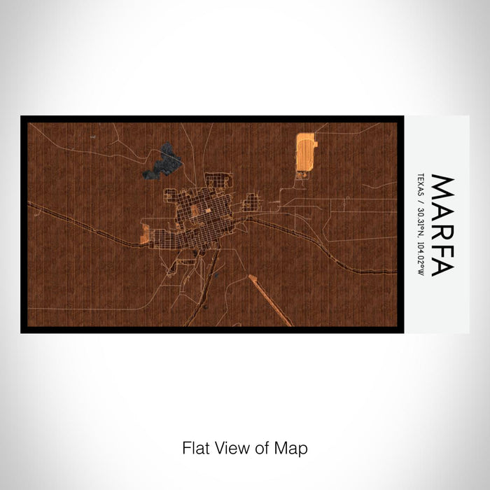 Rendered View of Marfa Texas Map on 17oz Stainless Steel Insulated Bottle with printed ember style map