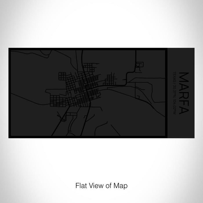 Rendered View of Marfa Texas Map on 17oz Stainless Steel Insulated Cola Bottle in Stainless in Matte Black