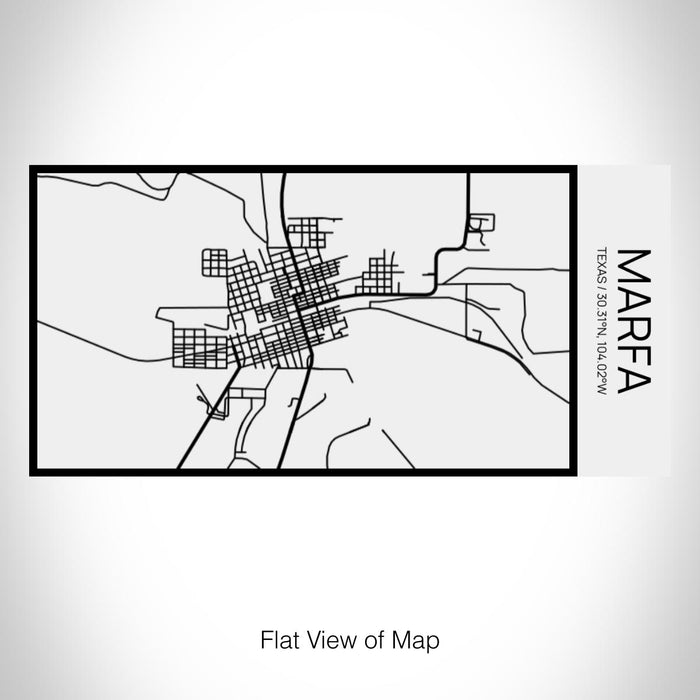 Rendered View of Marfa Texas Map on 17oz Stainless Steel Insulated Cola Bottle in Stainless in Matte White