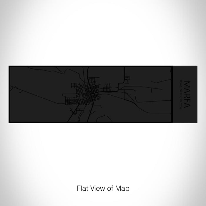 Rendered View of Marfa Texas Map on 10oz Stainless Steel Insulated Cup in Matte Black with Sliding Lid