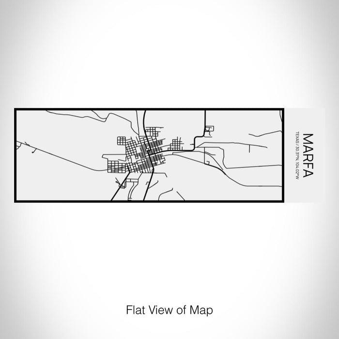 Rendered View of Marfa Texas Map on 10oz Stainless Steel Insulated Cup in Matte White with Sliding Lid