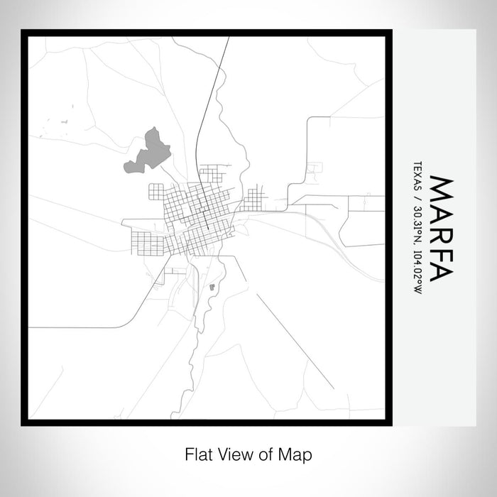 Rendered View of Marfa Texas Map on 17oz Stainless Steel Insulated Tumbler in Classic Map Style