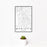 12x18 Marietta Georgia Map Print Portrait Orientation in Classic Style With Small Cactus Plant in White Planter