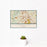 12x18 Marietta Georgia Map Print Landscape Orientation in Woodblock Style With Small Cactus Plant in White Planter