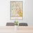 24x36 Marietta Georgia Map Print Portrait Orientation in Woodblock Style Behind 2 Chairs Table and Potted Plant