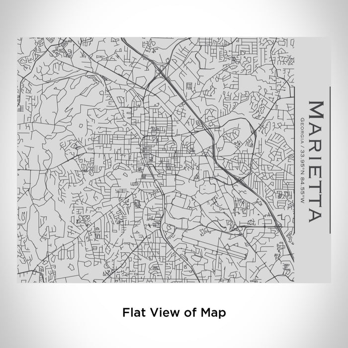 Rendered View of Marietta Georgia Map Engraving on 20oz Stainless Steel Insulated Bottle with Bamboo Top