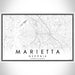 Marietta Georgia Map Print Landscape Orientation in Classic Style With Shaded Background