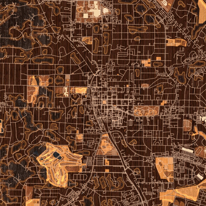 Marietta Georgia Map Print in Ember Style Zoomed In Close Up Showing Details