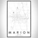 Marion Ohio Map Print Portrait Orientation in Classic Style With Shaded Background