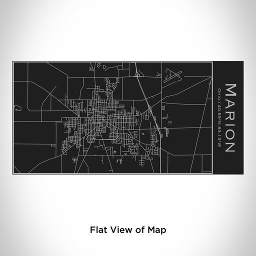 Rendered View of Marion Ohio Map Engraving on 17oz Stainless Steel Insulated Cola Bottle in Black