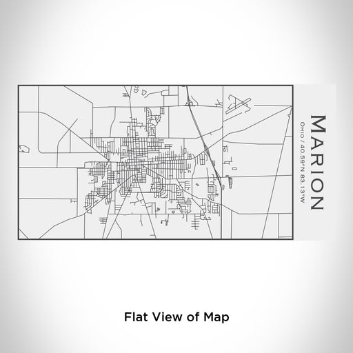 Rendered View of Marion Ohio Map Engraving on 17oz Stainless Steel Insulated Cola Bottle in White