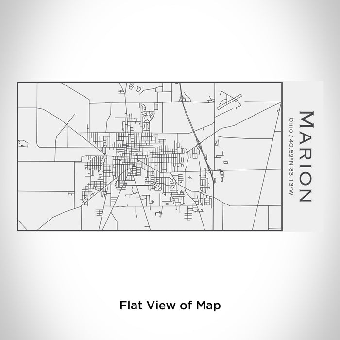 Rendered View of Marion Ohio Map Engraving on 17oz Stainless Steel Insulated Cola Bottle in White