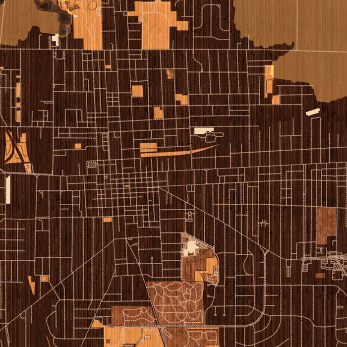 Marion Ohio Map Print in Ember Style Zoomed In Close Up Showing Details