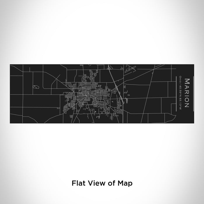 Rendered View of Marion Ohio Map Engraving on 10oz Stainless Steel Insulated Cup with Sliding Lid in Black