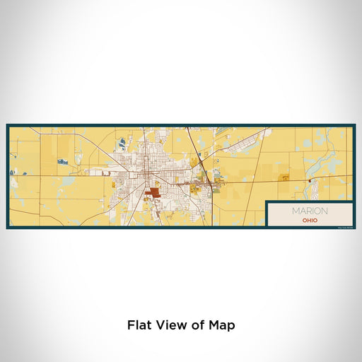 Flat View of Map Custom Marion Ohio Map Enamel Mug in Woodblock