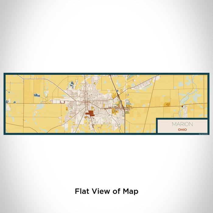 Flat View of Map Custom Marion Ohio Map Enamel Mug in Woodblock