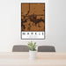 24x36 Markle Indiana Map Print Portrait Orientation in Ember Style Behind 2 Chairs Table and Potted Plant