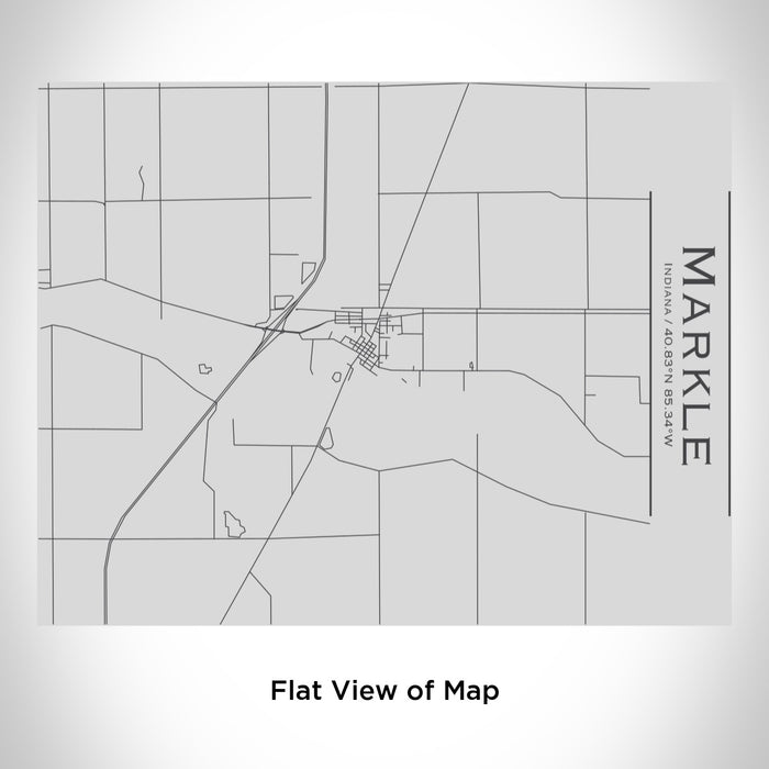 Rendered View of Markle Indiana Map Engraving on 20oz Stainless Steel Insulated Bottle with Bamboo Top