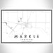 Markle Indiana Map Print Landscape Orientation in Classic Style With Shaded Background