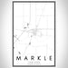 Markle Indiana Map Print Portrait Orientation in Classic Style With Shaded Background