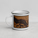 Left View Custom Markle Indiana Map Enamel Mug in Ember