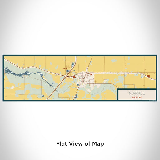 Flat View of Map Custom Markle Indiana Map Enamel Mug in Woodblock