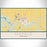 Markle Indiana Map Print Landscape Orientation in Woodblock Style With Shaded Background