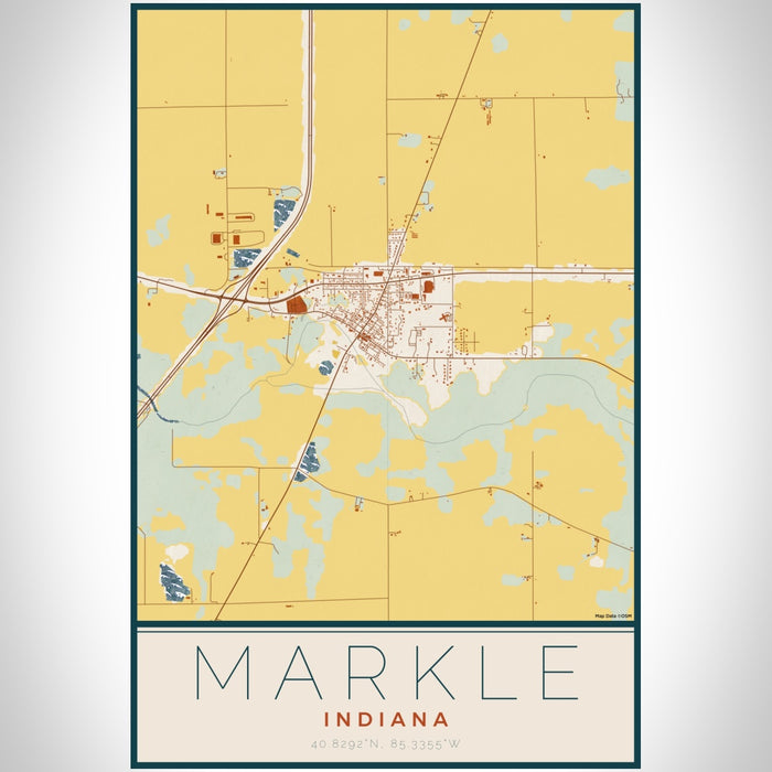 Markle - Indiana Map Print in Woodblock — JACE Maps