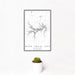 12x18 Mark Twain Lake Missouri Map Print Portrait Orientation in Classic Style With Small Cactus Plant in White Planter