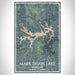 Mark Twain Lake Missouri Map Print Portrait Orientation in Afternoon Style With Shaded Background