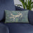 Custom Mark Twain Lake Missouri Map Throw Pillow in Afternoon on Blue Colored Chair