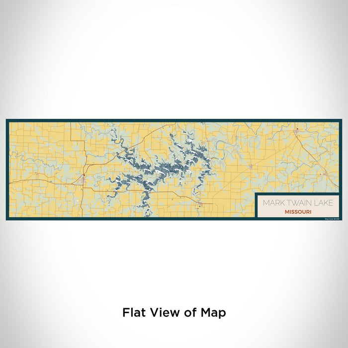 Flat View of Map Custom Mark Twain Lake Missouri Map Enamel Mug in Woodblock