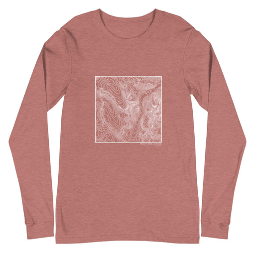 Maroon Bells Colorado Topographic  Map Unisex Long-Sleeve T-shirt with City inscription in Heather Mauve