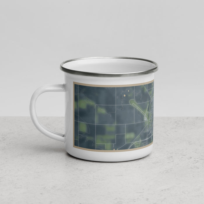 Left View Custom Marshall Minnesota Map Enamel Mug in Afternoon