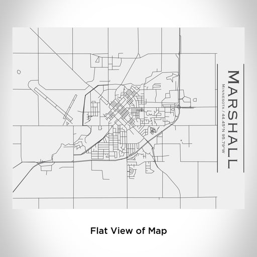 Rendered View of Marshall Minnesota Map Engraving on 20oz Stainless Steel Insulated Bottle with Bamboo Top in White