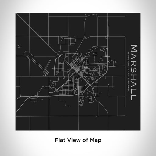 Rendered View of Marshall Minnesota Map Engraving on 17oz Stainless Steel Insulated Tumbler in Black