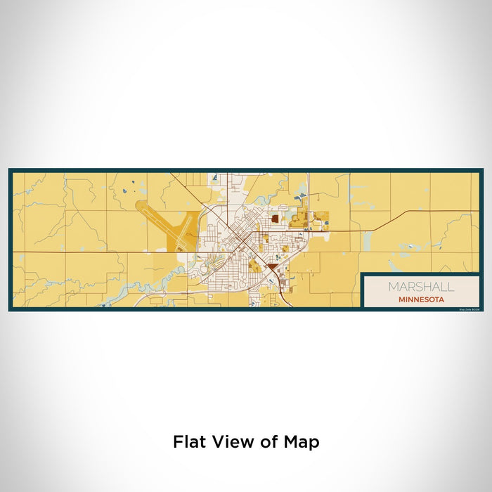 Flat View of Map Custom Marshall Minnesota Map Enamel Mug in Woodblock