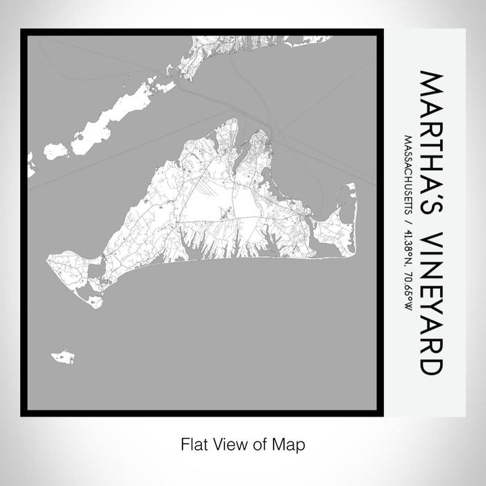 Rendered View of Martha's Vineyard Massachusetts Map on 17oz Stainless Steel Insulated Tumbler in Classic Map Style