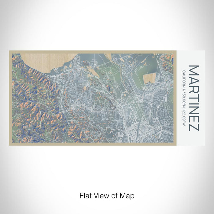 Rendered View of Martinez California Map on 17oz Stainless Steel Insulated Bottle with printed afternoon style map