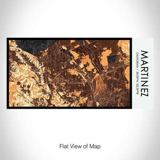 Rendered View of Martinez California Map on 17oz Stainless Steel Insulated Bottle with printed ember style map