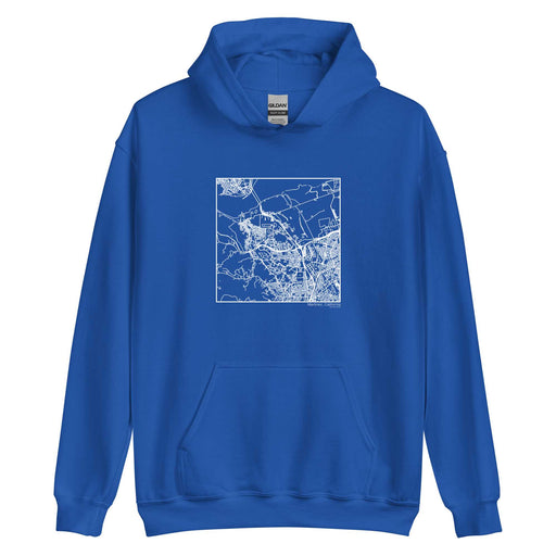 Martinez California  Map Unisex Hoodie Sweater with City inscription in Royal Blue