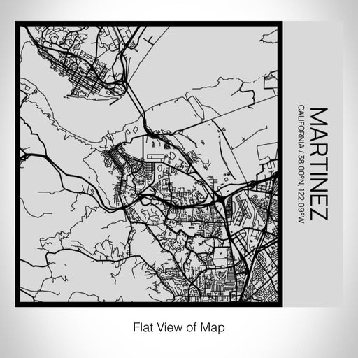 Rendered View of Martinez California Map on 17oz Stainless Steel Insulated Tumbler in Tactile Lines with Succulent in Background