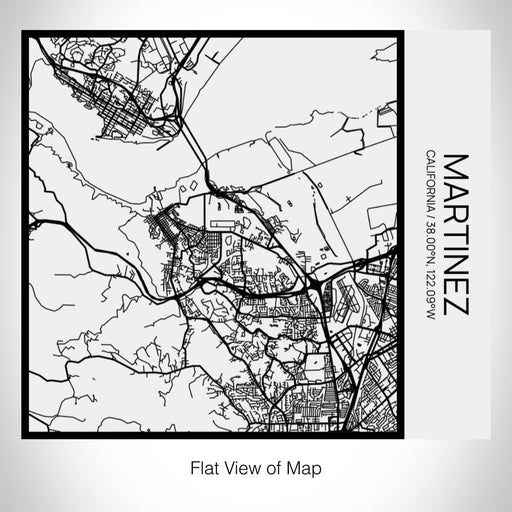 Rendered View of Martinez California Map on 17oz Stainless Steel Insulated Tumbler in Matte White with Tactile Lines
