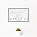 12x18 Martinsville Virginia Map Print Landscape Orientation in Classic Style With Small Cactus Plant in White Planter